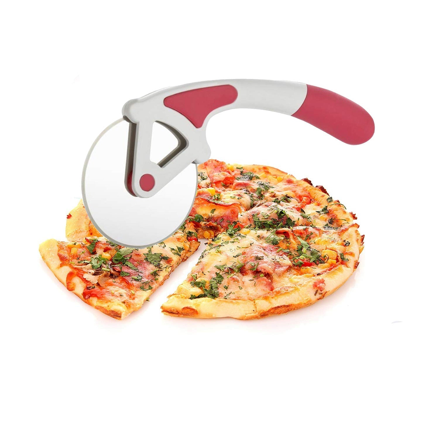 Smooth Rotating Pizza Cutter -  Pink (1 Pcs )