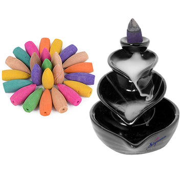 Ceramic Shiv Back Flow Incense Burner Holder - 1 Pcs/30 Cones(DN-10)