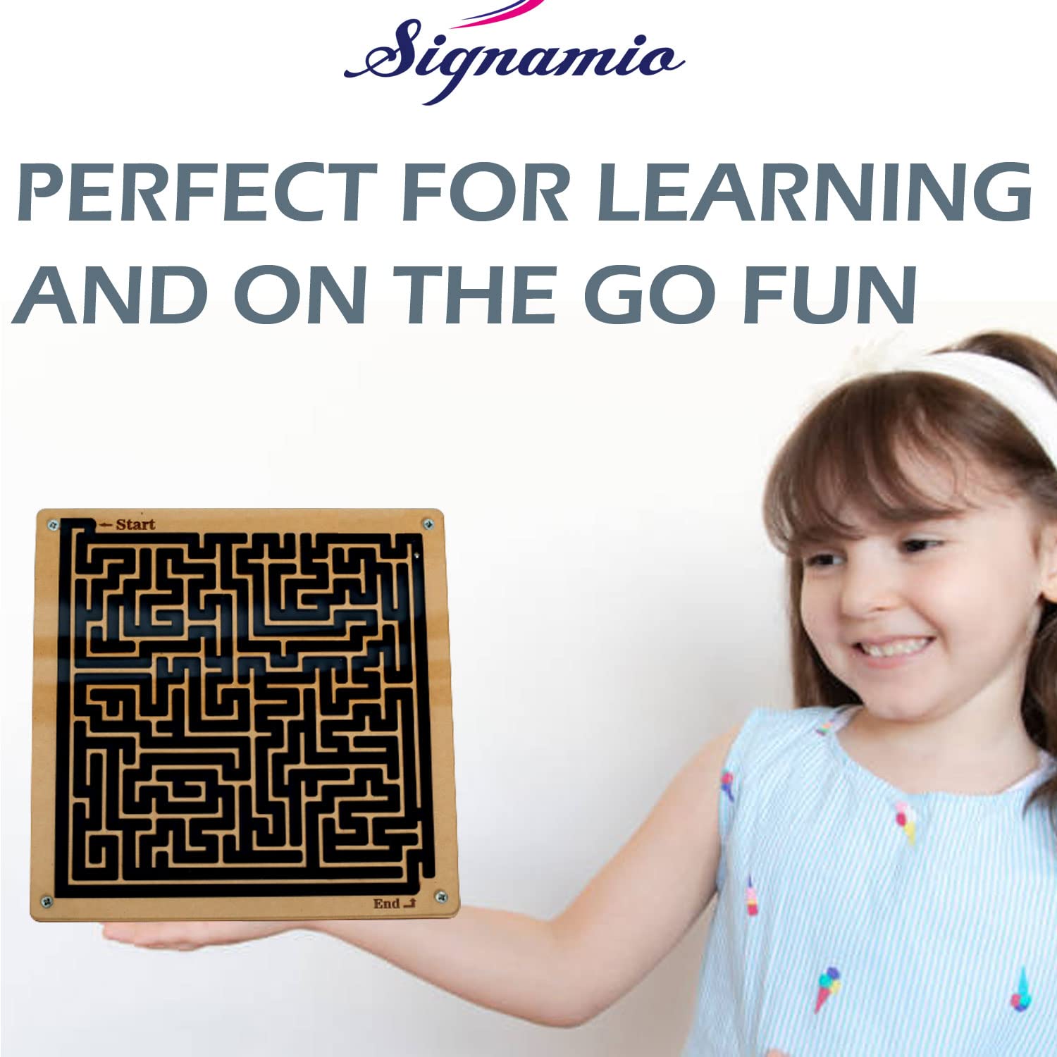 Wooden Puzzle Labyrinth Teaser Ball Square Game Toys