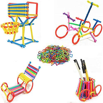 Creative Sticks Blocks Bricks Assembly Colorful Straw puzzle