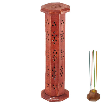 Wooden Agarbatti Stand with Extra Ash Catcher - (2 Pcs)