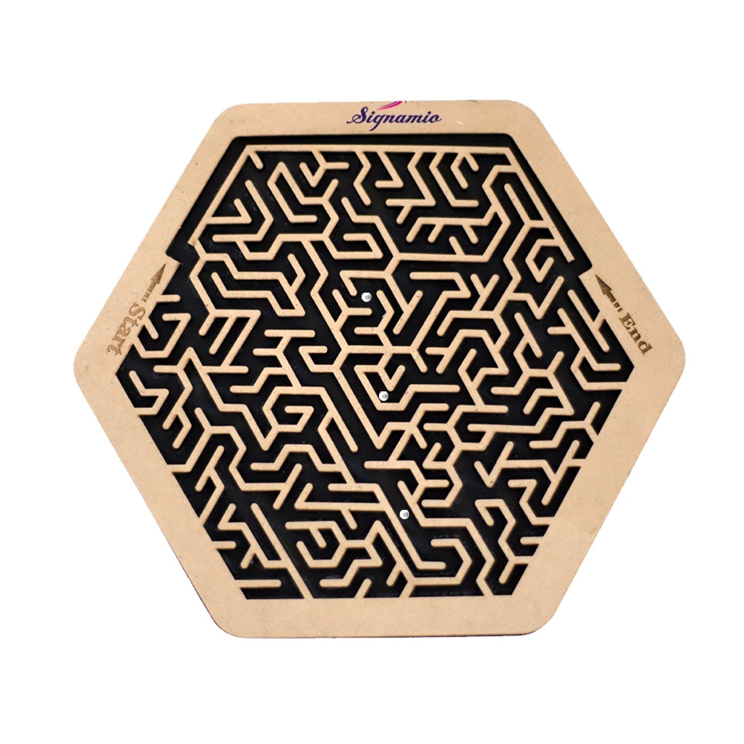 Wooden Puzzle Labyrinth Teaser Ball Hexagon Game Toys