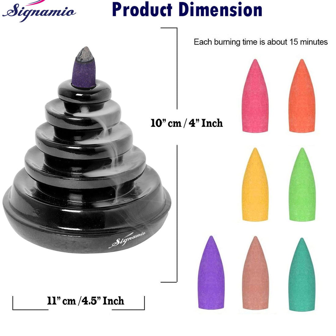 Ceramic Shiv Back Flow Incense Burner Holder - 1 Pcs/30 Cones(DN-16)