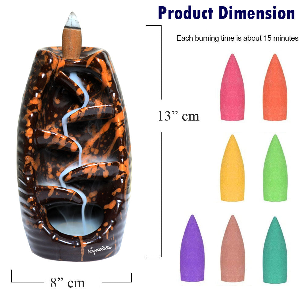 Ceramic Back Flow Incense Holder - 1 Pcs/30 Cones