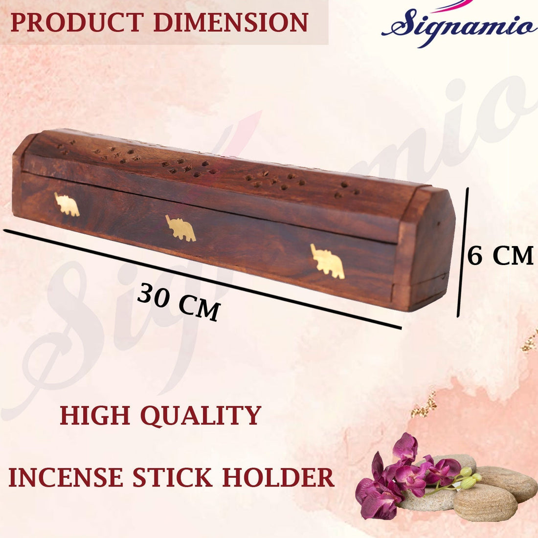 2pcs Wooden Agarbatti Incense Stand with Extra Ash Catcher