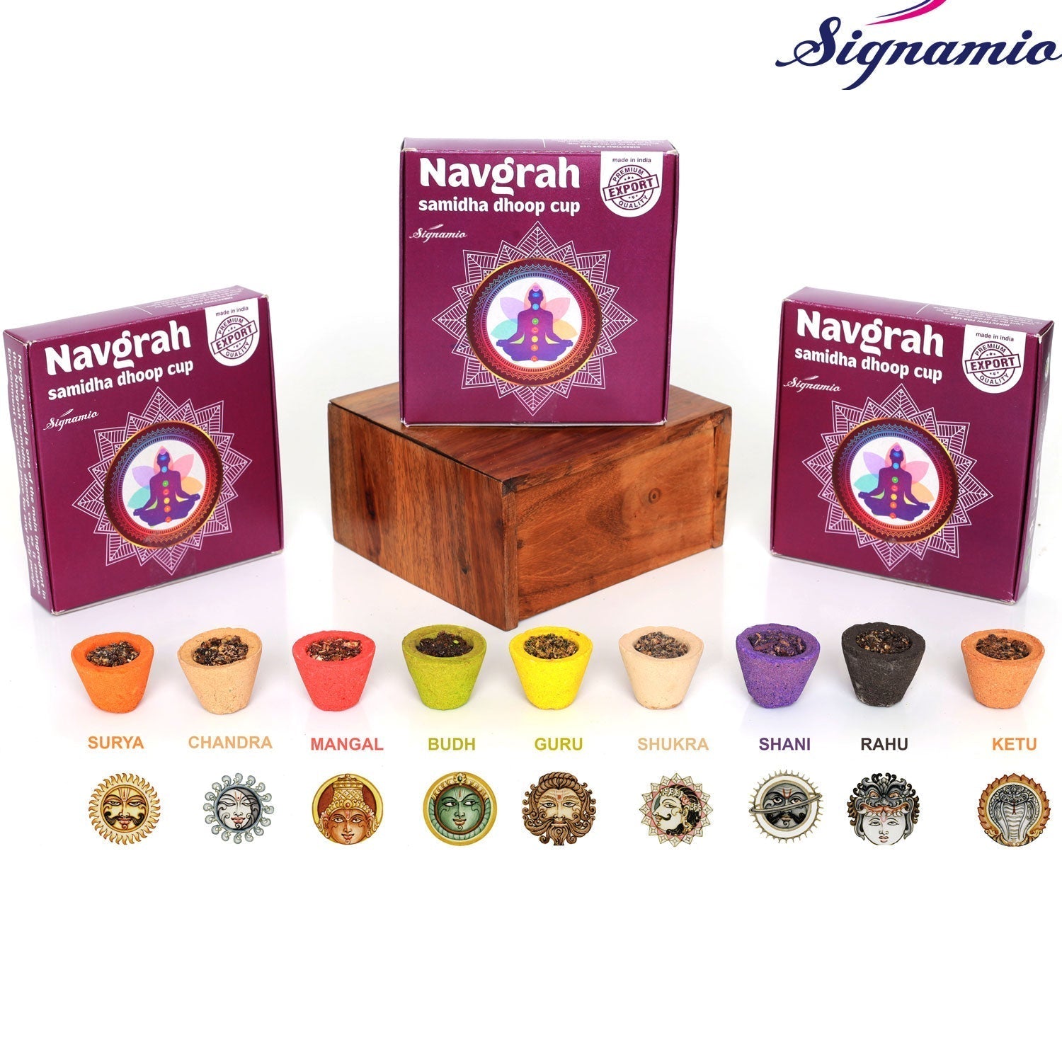 Navgrah Sambrani Havan Dhoop Cup (Pack of 3, 36 Cups)