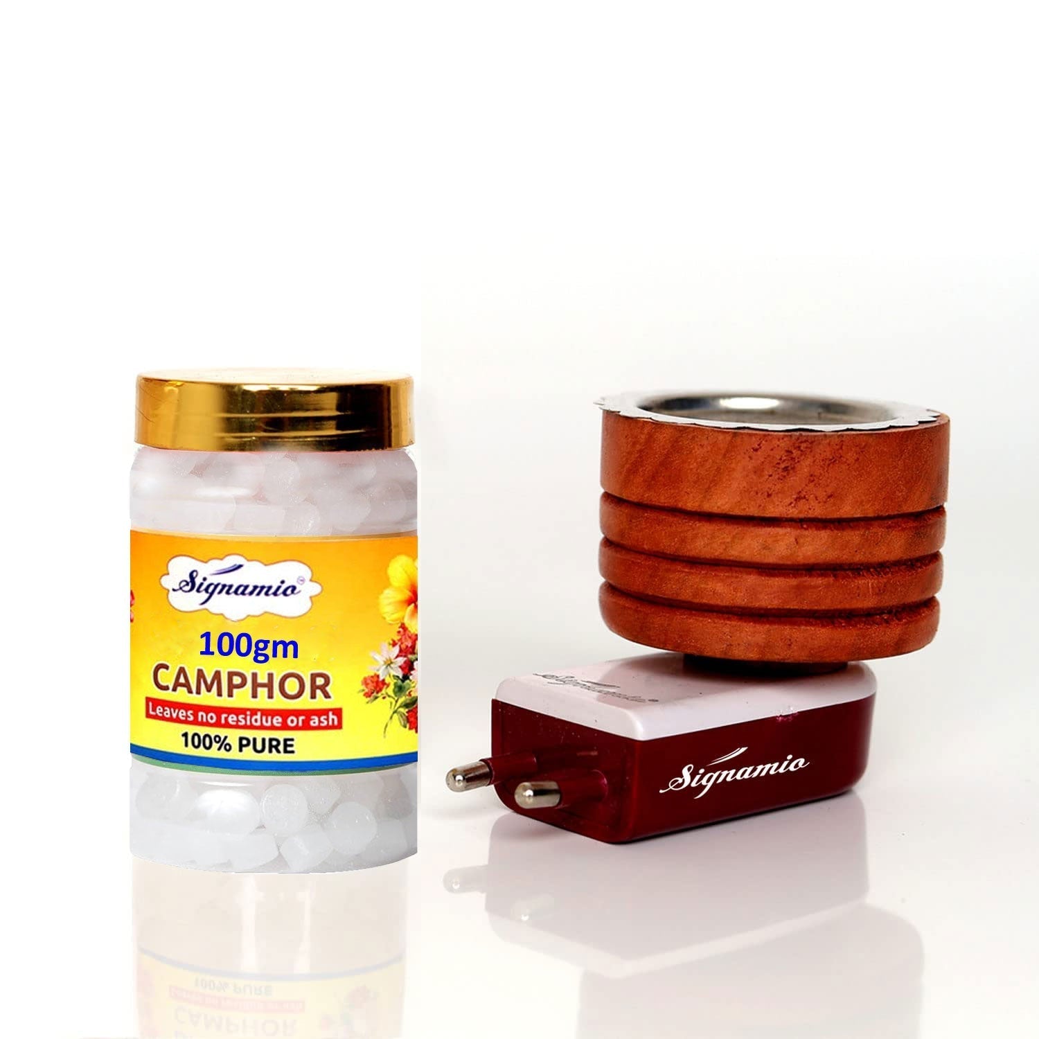 Wooden Kapoor Dani with 100gm Camphor Tablets